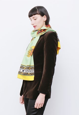 RARE VINTAGE 80'S BROWN VELVET BLAZER JACKET