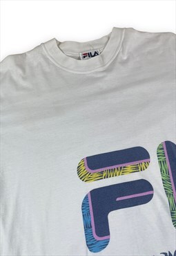 Fila Vintage 90s White T-shirt with printed design 