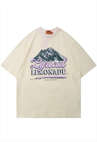 KALODIS SNOW MOUNTAIN PRINT LOOSE TRENDY T-SHIRT