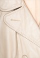 CREAM LEATHER TRENCH COAT