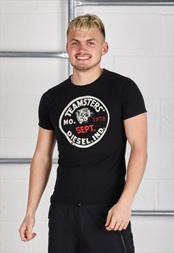 Vintage Diesel T-Shirt in Black Short Sleeve Tee Small
