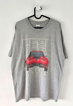 Vintage Gildan Chevrolet feel the power grey T-shirt large 