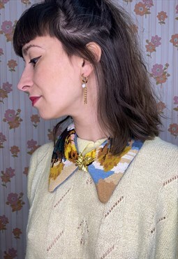 Upcycled Detachable Collar made from Vintage Tapestry