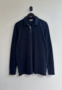 Burberry Navy Longsleeve Polo Shirt