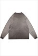 GRADIENT SWEATSHIRT SCRIBBLE JUMPER GRAFFITI TOP ACID BROWN