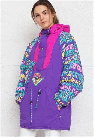 VINTAGE PURPLE PINK PULLOVER JACKET