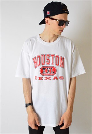 VINTAGE 90S WHITE HOUSTON TEXAS T-SHIRT