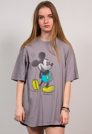 DISNEY MICKEY MOUSE GREY OVERSIZED T-SHIRT