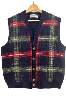 Burberry vintage checkered navy waistcoat for women. Size M