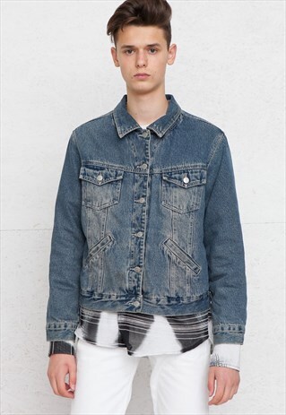 VINTAGE BLUE RAINBOW DENIM JACKET