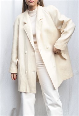 Vintage White Wool Coat