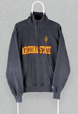 Vintage Champion Grey Sweatshirt 1/4 Zip Arizona State Mediu