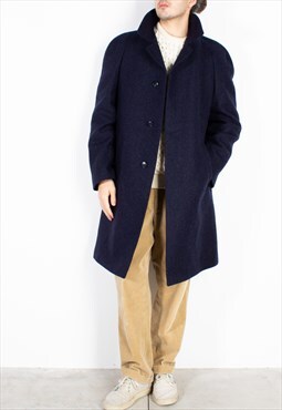 Men's Kynoch Navy Wool Coat