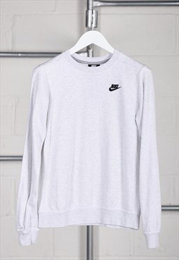 Vintage Nike Sweatshirt in Grey Pullover Lounge Jumper XS
