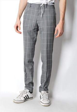 GREY CHECK PANTS