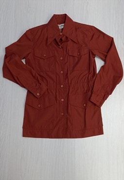 90's Vintage Shirt Collared Button Up Brown