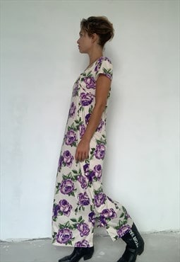 Vintage Flower Maxi Dress