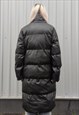 FAUX LEATHER LONG JACKET RUBBER BOMBER PU PUFFER IN BLACK