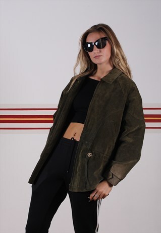 OLIVE SUEDE COAT