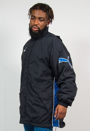 PUMA BLACK PADDED JACKET COAT