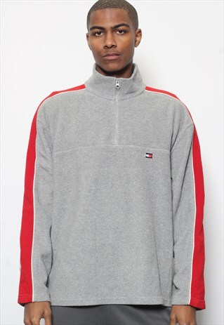 VINTAGE TOMMY HILFIGER 1/4 ZIP FLEECE GREY