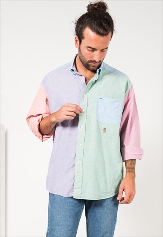 VINTAGE 80'S TOMMY HILFIGER COTTON SHIRT / S4273