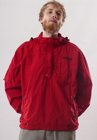 VINTAGE MENS CHAPS X POLO ANORAK WINDBREAKER PULLOVER JACKET