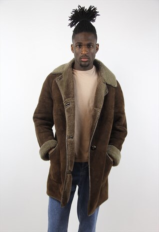 VINTAGE AMAZING SUEDE SHEEPSKIN WINTER COAT
