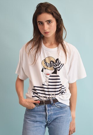90'S RETRO NOVELTY PRINT OVERSIZED T-SHIRT TOP