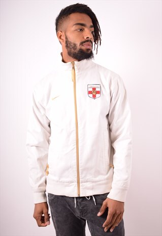 NIKE MENS VINTAGE JACKET SMALL WHITE 90S