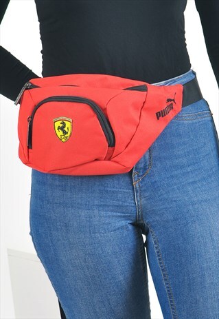 VINTAGE PUMA BUM BAG IN RED
