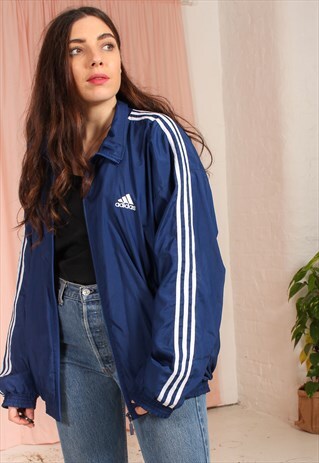 VINTAGE 80S ADIDAS TRACK JACKET IN BLUE