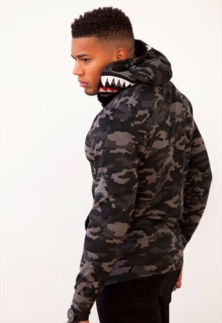 CAMO SHARK ATTACK HOODY