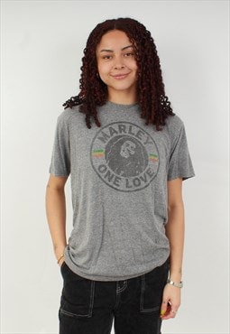 "Vintage bob Marley grey graphic t shirt