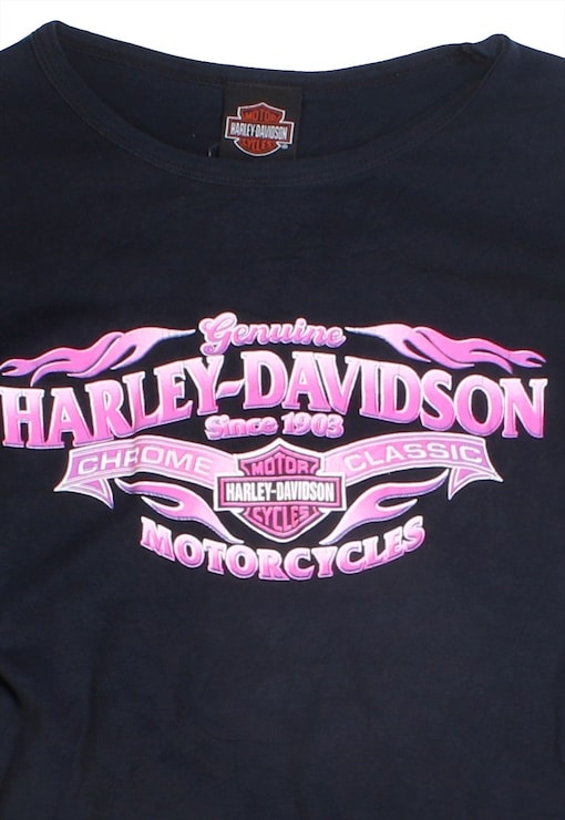 black and pink harley davidson shirt