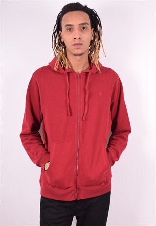 STARTER MENS VINTAGE HOODIE JACKET LARGE MAROON 90'S