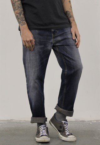 VINTAGE BLUE LEVI'S 504 RIPPED JEANS