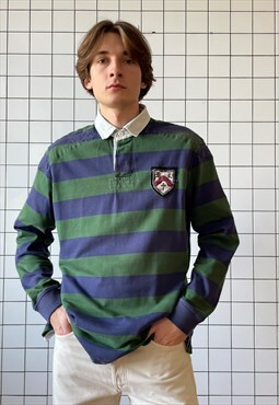 Vintage POLO RALPH LAUREN Rugby Shirt Striped Top 90s