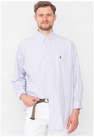 VINTAGE PURPLE RALPH LAUREN CHECKED LONG SLEEVE SHIRT