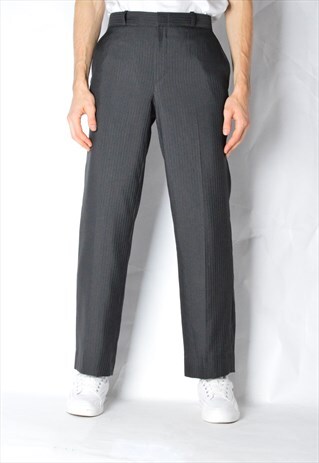 VINTAGE 90S DARK GREY STRIPED PANTS