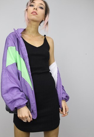 VINTAGE 80S/90S OVERSIZED COLOURFUL SHELL SUIT JACKET