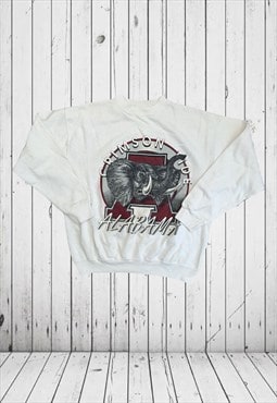 vintage white univeristy of alabama crimson tide jumper 