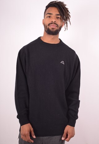ROBE DI KAPPA MENS VINTAGE JUMPER SWEATER LARGE BLACK 90S