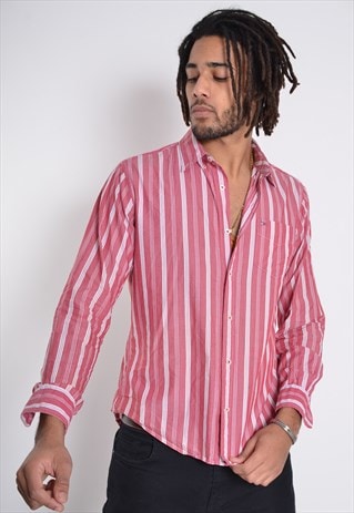 VINTAGE TOMMY HILFIGER LONG SLEEVE STRIPED SHIRT RED