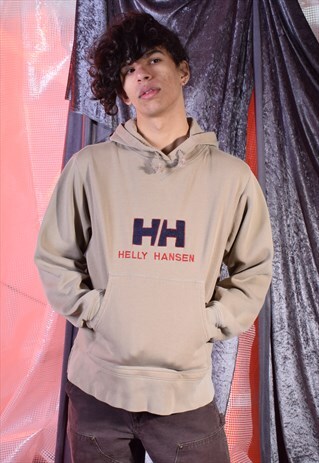 VINTAGE HELLY HANSEN BROWN EMBROIDERED HOODIE