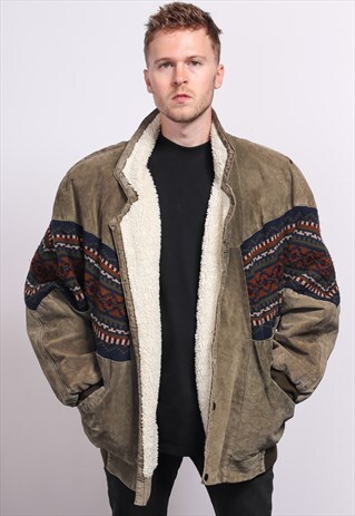 VINTAGE AZTEC INCA FESTIVAL FLEECE JACKET
