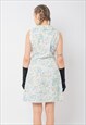 VINTAGE REVIVAL SLEVELESS TWIGGY DRESS IN FLORAL PATTERN S