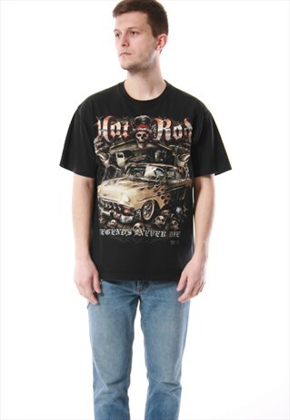 90S VINTAGE HOT ROD RARE OLDSCHOOL T-SHIRT 13664