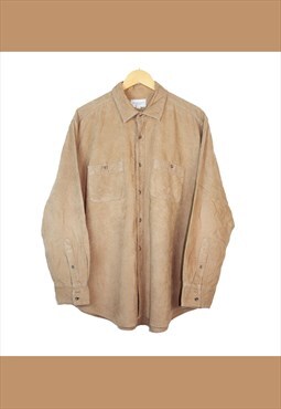 Vintage 90s Brown Sonoma Corduroy Casual Shirt 