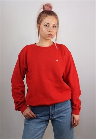 VINTAGE 90'S CHAMPION SWEATSHIRT LOGO PATCH IN RED